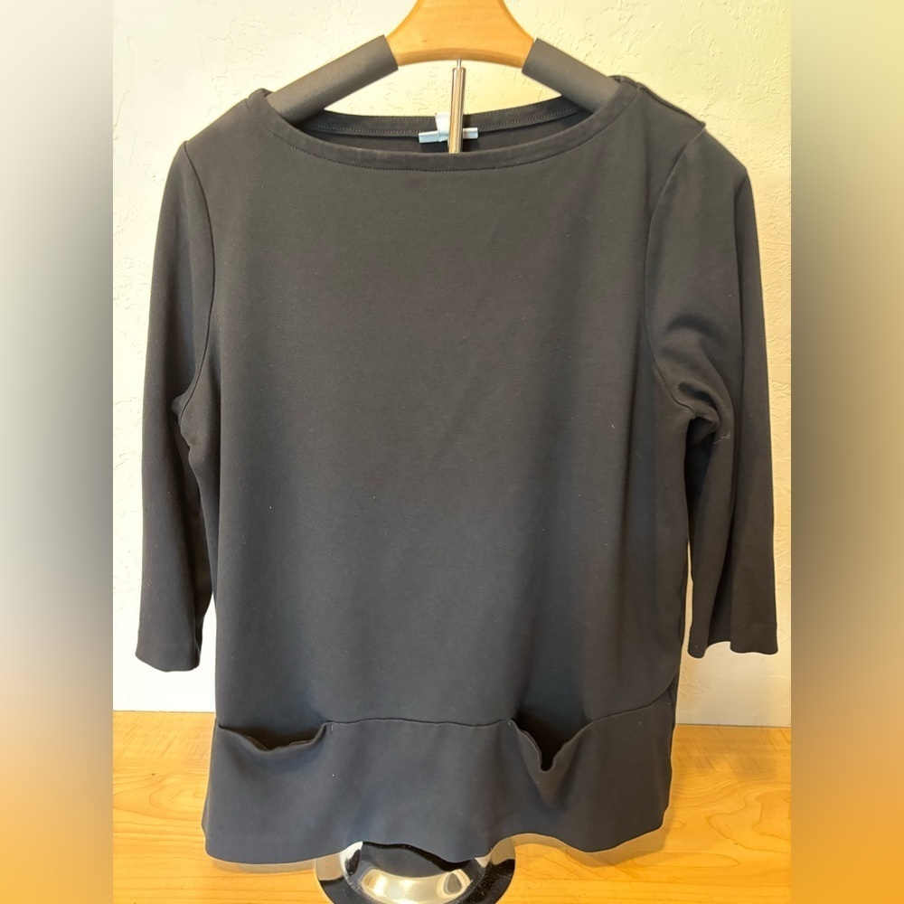 J. Jill Black 3/4 Sleeve Tunic Top Size Medium